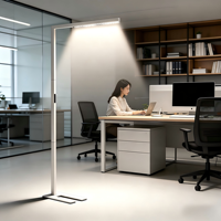 Lampadaire de bureau intelligent à LED pleine spectre pour lecture et travail, design contemporain vertical en aluminium avec commande tactile