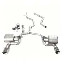 Système d'échappement OEM+ Valvetronic sablé pour Audi A5 B9 B9.5 2.0T avec silencieux électronique et doubles sorties chromées, fixation directe
