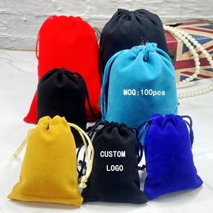 Bolsa de Terciopelo con Cordón de 7*9CM, Bolsas para Joyería, Bolsa Pequeña de Tela, Bolsa Negra para Teléfono Celular, Bolsas de Regalo para Joyería - Product Image 2