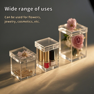 Wedding Party Decor Acrylic Kẹo Box Với Nắp Rõ Ràng Cube Hiển Thị Đối Với Quà Tặng Trang Sức Son Môi Lưu Trữ - Product Image 5