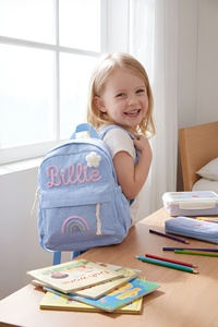 Mochila Mini de Pana con Nombre Personalizado en Crochet, Diseño Floral Arcoíris, <span class=keywords><strong>para</strong></span> Niñas Preescolares, Regalo de Regreso a Clases - Product Image 6