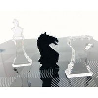 Jeu d'échecs compact de luxe fait main, cadeau pour la fête des pères, jeu d'échecs en lucite pour collectionneurs, jeu d'échecs de voyage