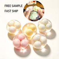 Jouet Squishy Balle Croustillante Arc-en-ciel Personnalisable avec Logo, Balle Faite Main Anti-Stress à Presser