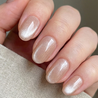 Faux ongles en ABS faits main sur mesure, couvrance totale, forme amande française, avec paillettes fines, pour revendeurs en gros - Manisky Nail Patches