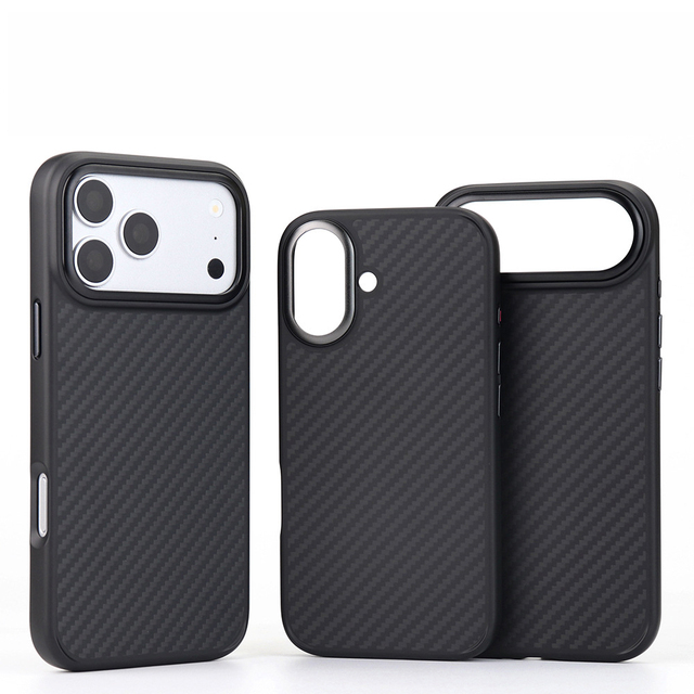 1500D Carbon Fiber Phone Case with Strong Magnet Metal Camera Frame Shockproof Mobile Phones Cover for iPhone 17 Pro Max