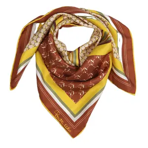 Fashionable Italian Design high-quality soft-feel digital printing scarf custom square scarf for Home decoration