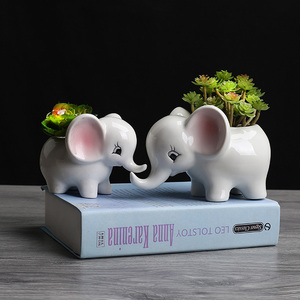 TGYW Dropshipping Pots à succulentes en <span class=keywords><strong>céramique</strong></span> en forme d'éléphant, jardinières pour plantes d'intérieur et d'<span class=keywords><strong>extérieur</strong></span>, <span class=keywords><strong>cactus</strong></span> - Product Image 5