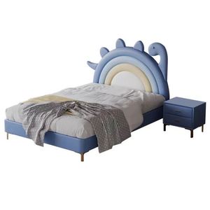 Dinosaur Kids <b>Bed</b> 1.2m Floating Single <b>Bed</b> with Guardrails & <b>Slide</b> for Boys Girls T-Rex Theme Baby Toddler <b>Bed</b> - Product Image 6