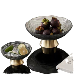 Plat à collation, assiette à fruits, plateau, bol, accessoires de table, décoration de la maison, cadeau d'affaires, style européen, verre émaillé coloré, respectueux de l'environnement - Product Image 1