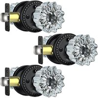 Calzibeno – poignées de porte en cristal, lot de 3 avec serrure, pour salle de bain, chambre à coucher, design traditionnel vintage