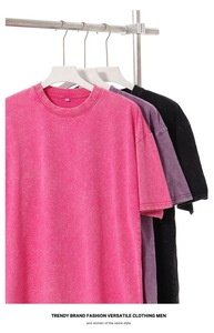 Camiseta Gris Degradado para Hombre, Premium, 100% Algodón, Cuello Redondo, Oversize, Lavada, Casual, Manga Corta, Estilo Urbano - Product Image 6