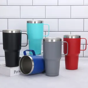 Hot sale 2023 Comfortable Handle 30oz Tumbler Stainless Steel Vacuum Insulated Travel Tumbler With Hand Grip