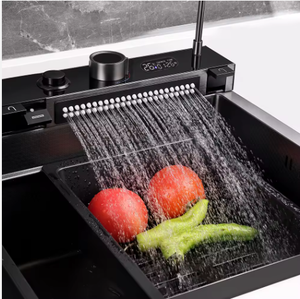 Lavello da <span class=keywords><strong>Cucina</strong></span> in Acciaio Inossidabile con Rubinetto, Valvola in Ottone, Vasca Singola Quadrata Moderna Multifunzionale Saldabile - Product Image 3