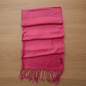 Adult Maroon Wool Pashmina Scarf Winter Long Solid Color <b>Women's</b> Fringed Edge Daily Wear Breathable Lightweight Durable Luxury - Product Image 2