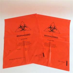 Bolsa de basura médica con logotipo personalizado Biohazard biodegradable bolsa de basura clasificada portátil plana producto de embalaje e impresión - Product Image 4