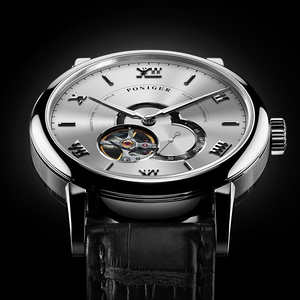 Montre mécanique pour homme PONIGER P6.83 41 mm avec petite seconde indépendante, aiguilles lumineuses, rotor anneau annuel personnalisé, 5 ATM - Product Image 5