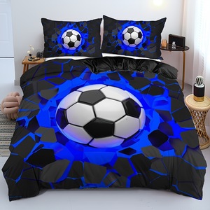 100% Microfiber Soccer Queen Bedding Set for Boys Golden Stadium Print <strong>Duvet</strong> <strong>Cover</strong> <strong>Football</strong> Fans Themed Home Textile Set 3PCS - Product Image 4
