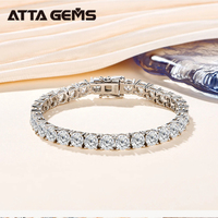 Attagems 2.5mm DEF Renkli Laboratuvarda Yetiştirilmiş Elmaslar 925 Ayar Gümüş Tenis Bilekliği 2mm Zincir Bileklik Hediyelik