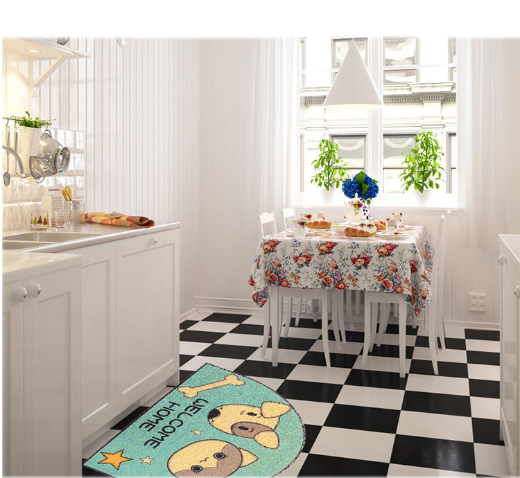 Shinnwa PVC coil door mat non-slip indoor outdoor rug entryway welcome mat shoe carpet cartoon dog print pet mat