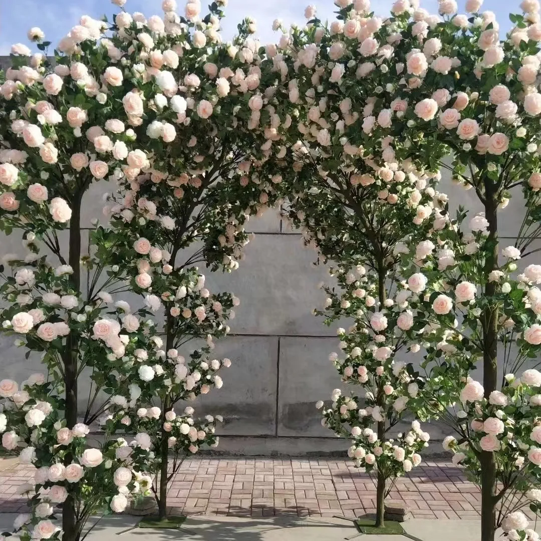 S003 Kunstseide blume Hersteller Home Decoration Arch Hintergrund Hochzeits pflanze Künstlicher Rosenbaum Für Indoor Outdoor