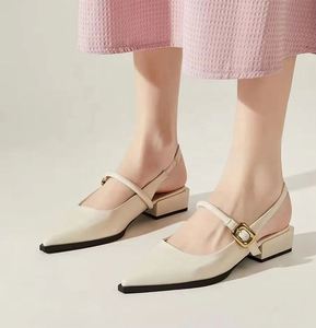 Zapatos Planos de Mujer Cómodos y Ligeros al por Mayor, Bailarinas Negras Sólidas de PU con Punta Fina Estilo Mary Jane, Diseño sin Cordones, Suela de Goma para Verano - Product Image 5