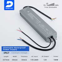 Fuente de Alimentación LED IP67 Dali Triac 0/1-10V 12V 24V, Impermeable, 60W 100W 300W 100-240VAC, Regulable, Controlador LED Dali DT8