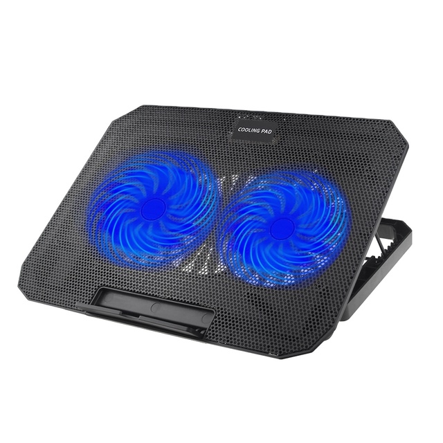 TISHRIC Laptop Stand Cooler 2 USB Ports Dual Core Fan Laptop Cooling Pad Notebook Stand for 12-17 Inch Speed Regulation Radiator