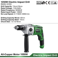 Perceuse à percussion électrique haute puissance 1050W, 13mm 16mm, vitesse variable, outil électrique filaire, machine à percer pour métal, mur, bois