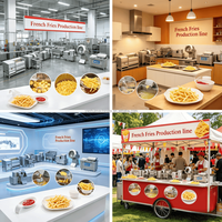 Ligne de production complète automatique et continue de frites, machine à frites à immersion en eau et huile