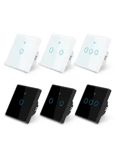 EU version Mobile Phone Remote Control Smart Touch Switch Black white 1/2/3/4 gang Light Switch