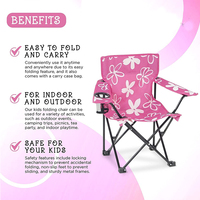 Portable Enfants Chaise Pliante Chaise De Plage avec Serrure De Sécurité Porte-Gobelet Boyos Filles Rose Camping Chaise pour Voyage Pelouse En Plein Air