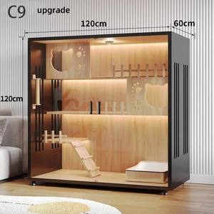 Fabrieksdirecte verkoop kattenvilla grote binnenhouten kattenren multi-functional glazen kattenren woonkamer - Product Image 6