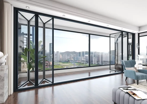 Zeyi Grande valeur <span class=keywords><strong>Accordéon</strong></span> insonorisé Argon-rempli Bifold Porte-Patio Extérieure Smart Bi Portes Pliantes Avec Stores - Product Image 5