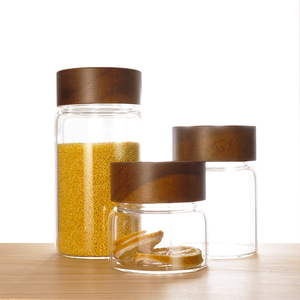 Frascos <span class=keywords><strong>de</strong></span> Vidrio Borosilicato Transparente <span class=keywords><strong>de</strong></span> Varios Tamaños, Redondos, para Almacenar <span class=keywords><strong>Miel</strong></span>, Chocolate, Granos, <span class=keywords><strong>Avena</strong></span>, Galletas, Dulces, con Tapa - Product Image 1