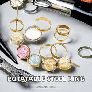 Anillo espaciador giratorio plano y redondo de acero inoxidable <span class=keywords><strong>Airan</strong></span> AR06102 con cuentas de agujero grande circundantes para la fabricación de joyas - Product Image 2