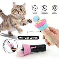 Baguette interactive manuelle pour chat en ABS avec design rétractable et lanceur à un clic pour le jeu des chats