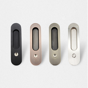 Cerradura de llaves de puerta corredera con perilla oculta elíptica con cuerpo de cerradura de gancho para dormitorio/baño/pasaje - Product Image 1