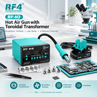 Pistolet à air chaud RF4 H3 avec transformateur toroïdal intégré, ventilateur à turbine sans balais, faible bruit, 4 canaux de mémoire pour les travaux de réparation et de chauffage