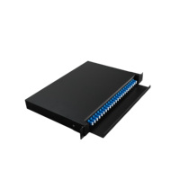 Kotak Terminal Serat Optik ODF FOPP Tipe Geser 19 Inci untuk Rak, Panel Patch 48 Port