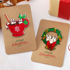 Nhanh chóng tùy chỉnh quà tặng giáng sinh trang trí logo Anime kim loại men pins Sao lưu thẻ cho kỳ nghỉ lưu niệm - Product Image 1