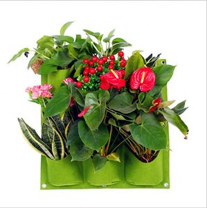 9 Pockets Eco-Friendly Reusable Felt Fabric Hanging <b>Planter</b> Bag for <b>Vertical</b> Garden Balcony - Product Image 5