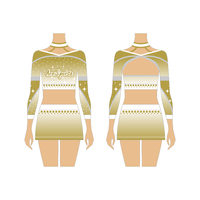 OEM Personnalisé Performance Mystique Manches Longues Femme Cheerleading Uniformes Respirant Maille Tissu Cheer Dance Costumes