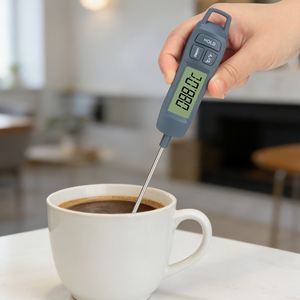 Thermomètre alimentaire numérique de haute qualité en acier inoxydable avec grand écran pour cuisine, <span class=keywords><strong>bureau</strong></span>, cuisson, barbecue et usage domestique - Product Image 5