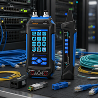 Testeur de câble réseau multifonction i-POOK PK8509 RJ45 avec mesure de longueur jusqu'à 600 m, PoE, VFL, OPM et multimètre
