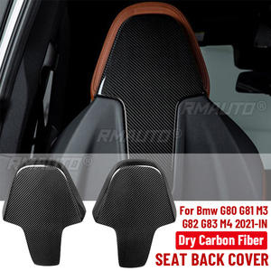 Housses de dossier de siège en carbone véritable, garnitures de protection de siège intérieur de voiture, autocollants pour BMW G80 G81 M3 G82 G83 M4 G87 M2 X3M X4M M8 2020-IN - Product Image 1