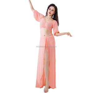 Ensemble <span class=keywords><strong>de</strong></span> pratique <span class=keywords><strong>de</strong></span> <span class=keywords><strong>danse</strong></span> du ventre Sexy haut à col en v + pantalon ceinture à glands pantalon évasé adulte <span class=keywords><strong>danse</strong></span> <span class=keywords><strong>orientale</strong></span> vêtements d'entraînement professionnel - Product Image 4