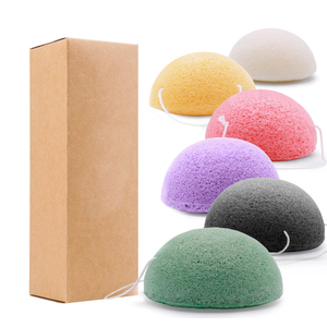 Éponges nettoyantes pour le visage en konjac bio, emballage personnalisé avec logo, éponge konjac naturelle douce pour le lavage du visage et du corps, démaquillant - Product Image 1