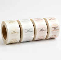 Étiquette d'emballage personnalisée de luxe pour mariage, faite à la main, pour bouteille ou pot, avec dorure à chaud, de haute qualité, autocollante, vente en gros