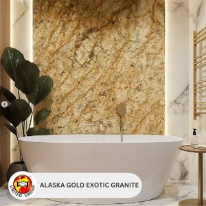 Dalles de granit doré d'Alaska de haute qualité, qualité supérieure, écologiques, durables, pour escaliers extérieurs, salle de bain, cuisine - Product Image 6