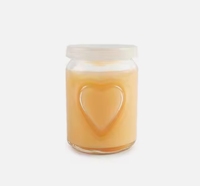Mini pot à dessert en verre transparent de 100 ml, 150 ml, 250 ml, avec couvercle, motif cœur en relief, pour yaourt et pouding